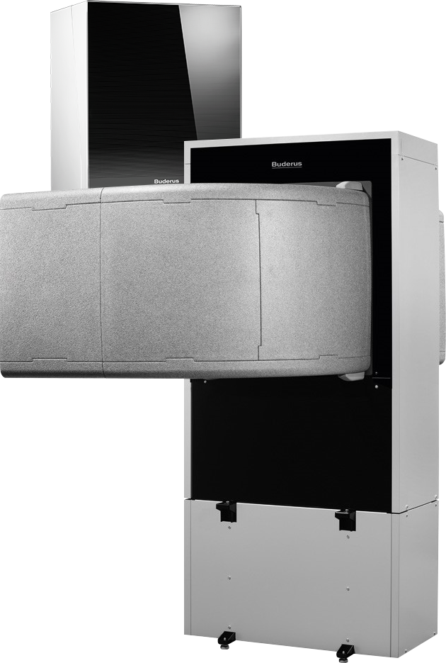 Pompa di calore Buderus Logatherm WLW196i per installazione interna con design in vetro Titanium